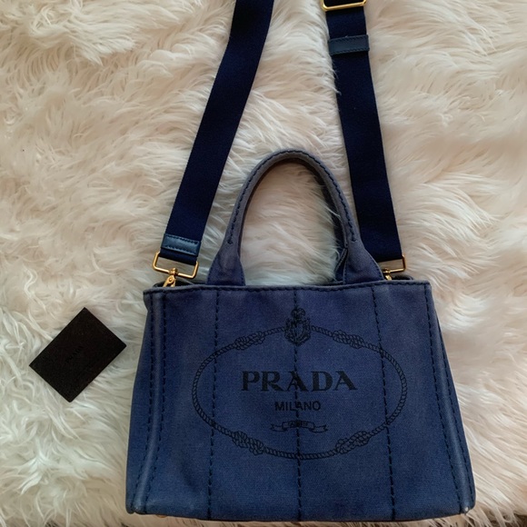 Prada Canapa Tote with Strap - Picture 1 of 14